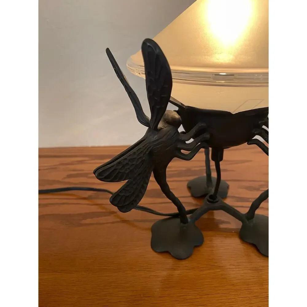 Vintage bronze, dragonfly table accent lamp